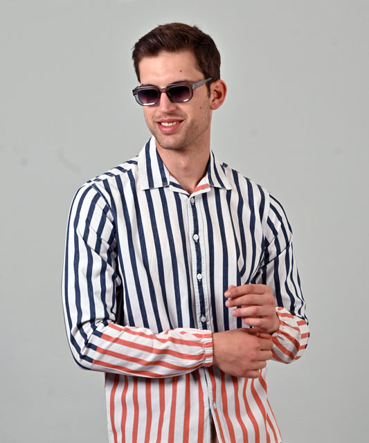 Indigo Mulicolored Stripped Shirt