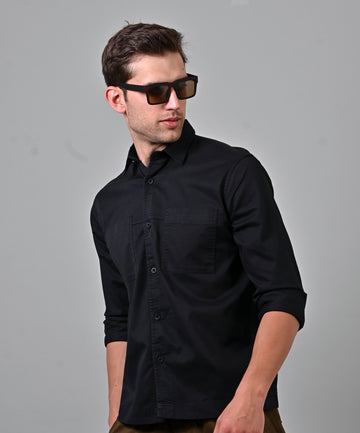 Twill Lycra Black Shirt
