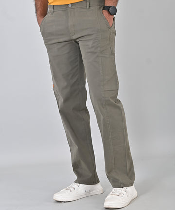 Olive Twill Loose Fit Trouser