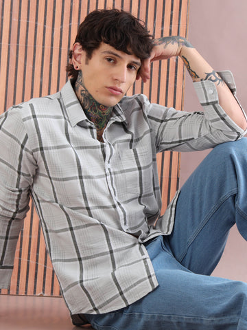 IMPORTED GREEN CHECKED SHIRT