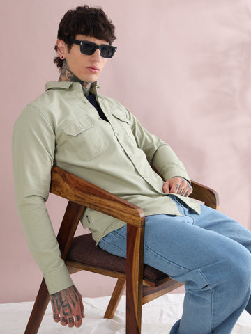DOBBY BEIGE PLAIN  SHIRT