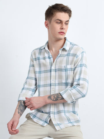 DOBBY CHECKERED FULL SLEEVE SHIRT