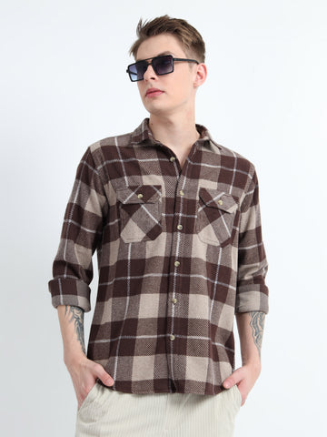 BRUSHED DOBBY DOUBLE POCKET SHIRT