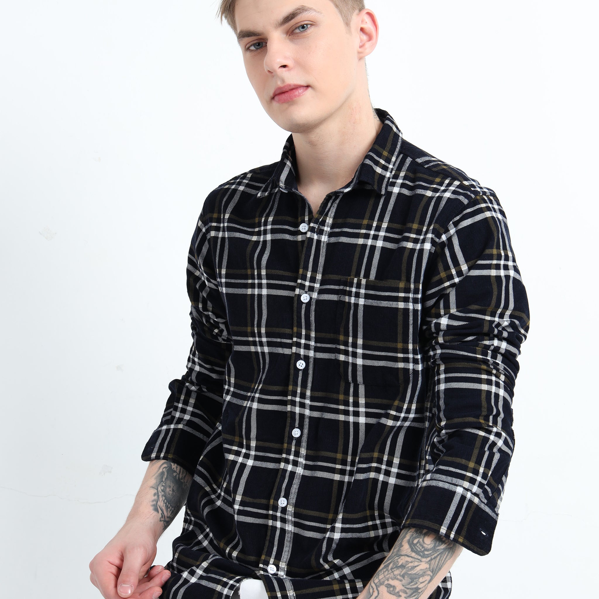 CORDUROY CHECKERED SHIRT