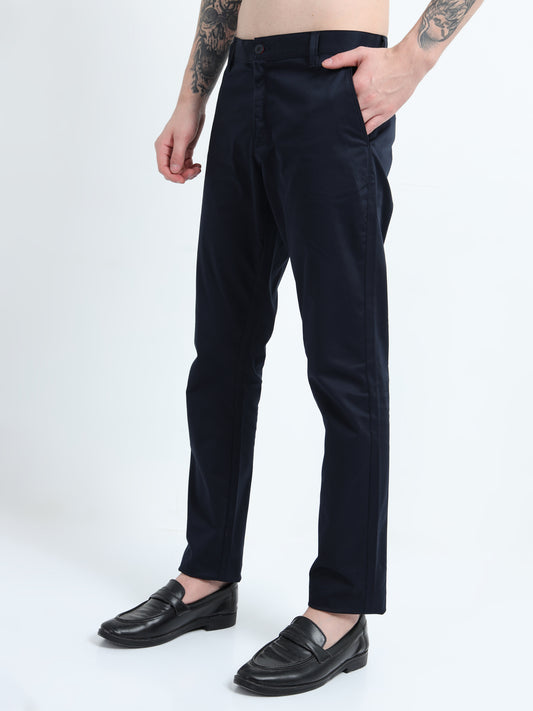 STRETCH BLUE COLOUR COTTON PANT