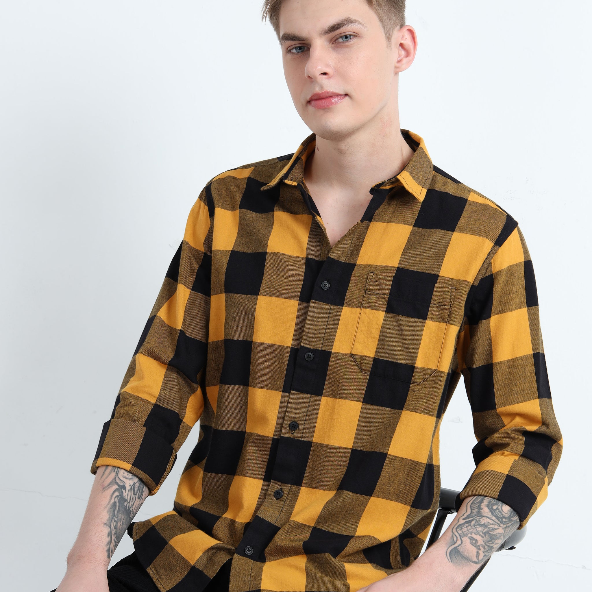 BRUSHED TWILL CHECK SHIRT