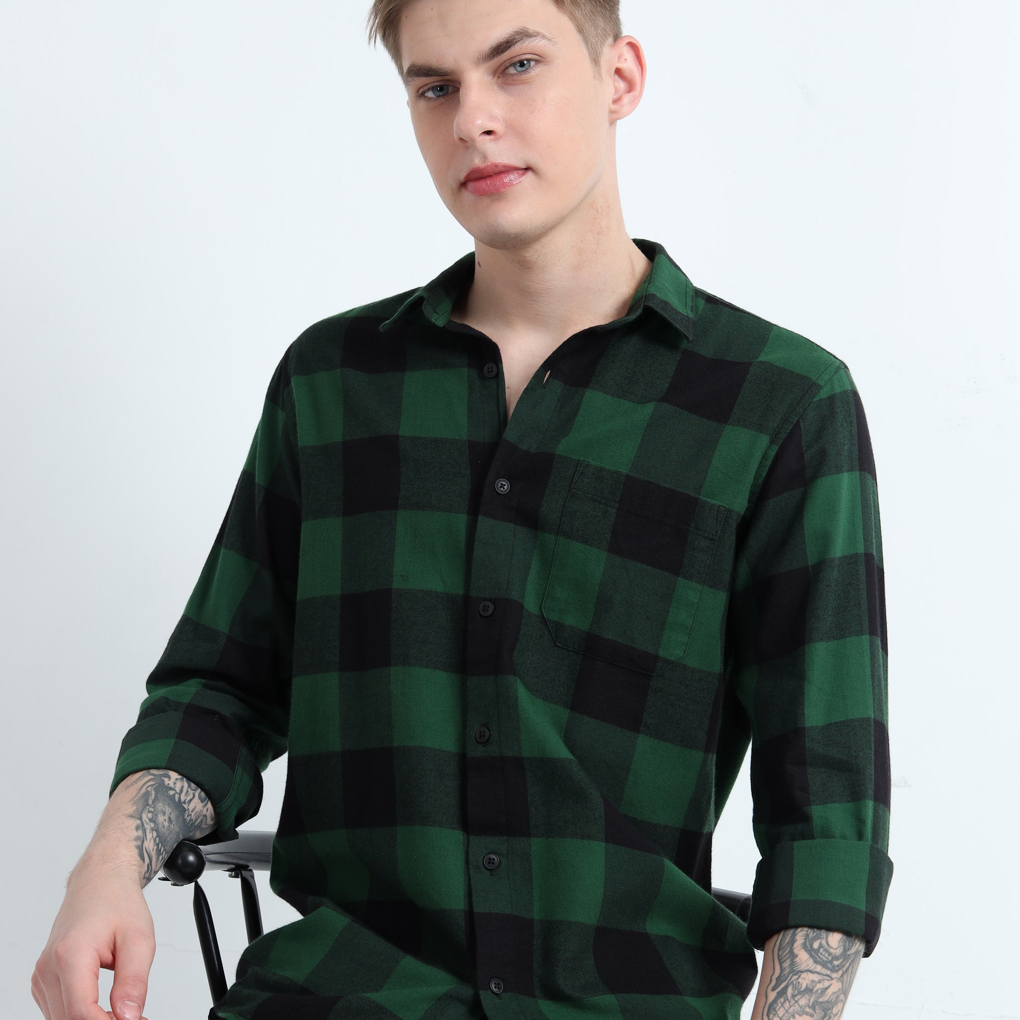 BRUSHED TWILL CHECK SHIRT