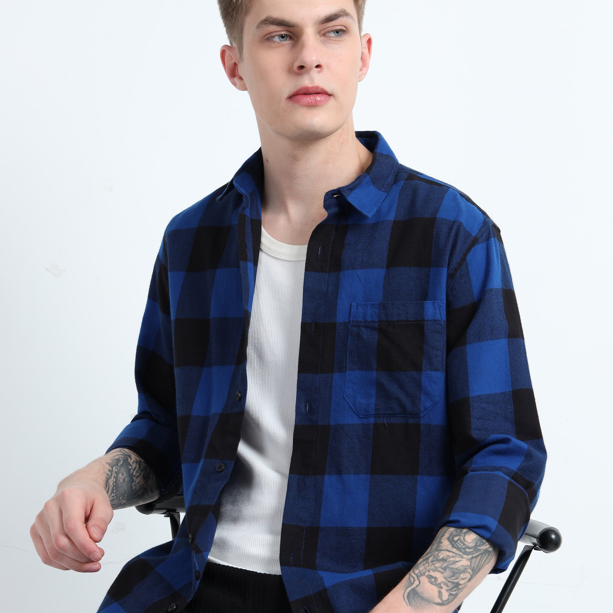 BRUSHED TWILL CHECK SHIRT