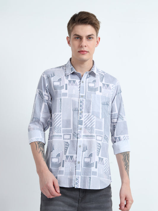 DOBBY PRINTED SHIRT