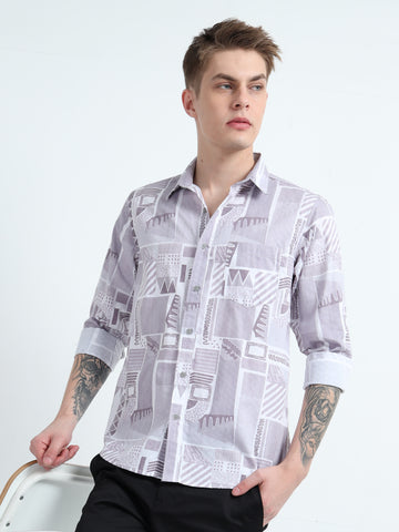 DOBBY PRINTED SHIRT