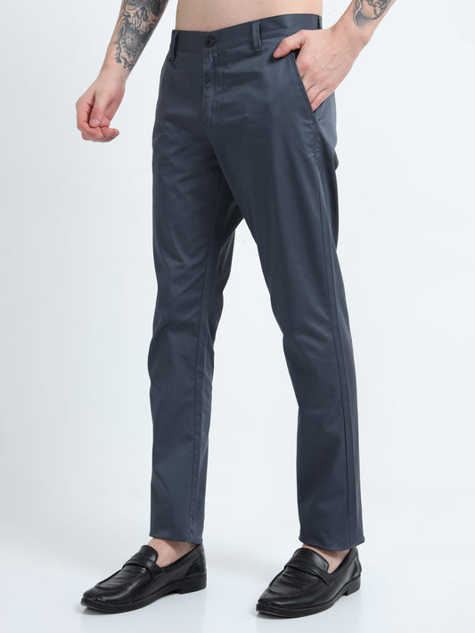 STRETCH GREY COTTON PANT