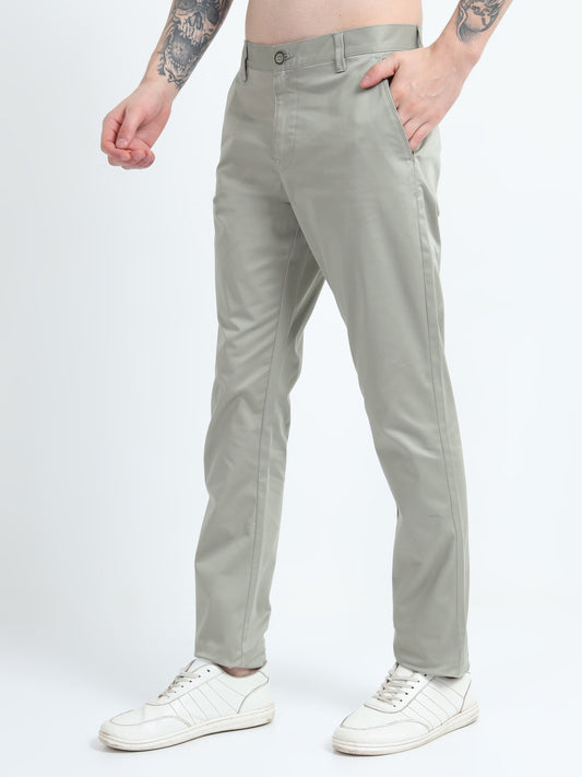 STRETCH KHAKHI COLOUR COTTON PANT