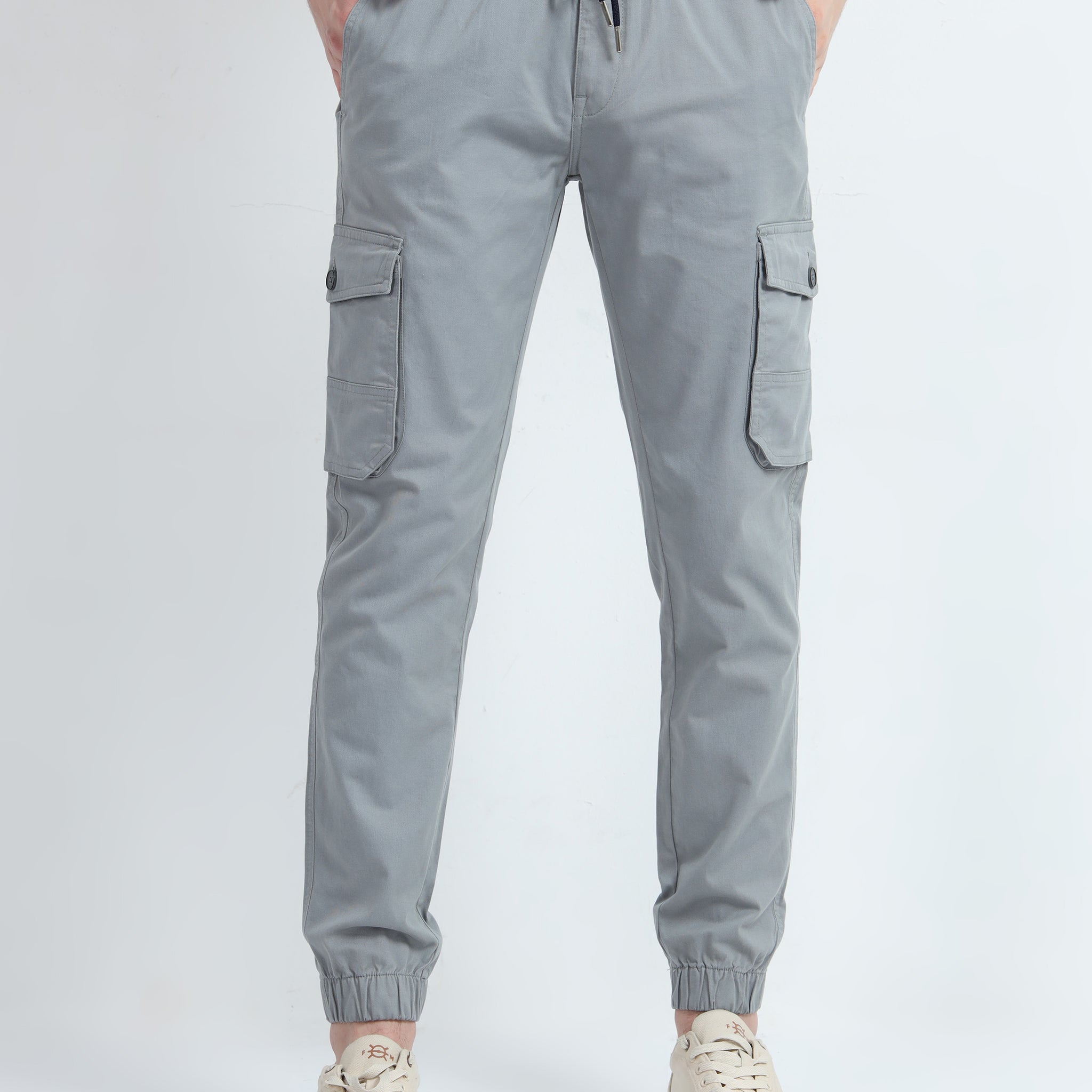 SILVER COLOUR COTTON JOGGER