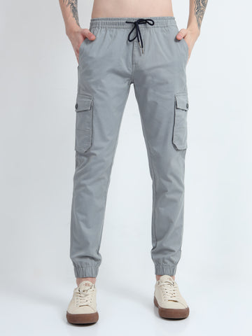 SILVER COLOUR COTTON JOGGER