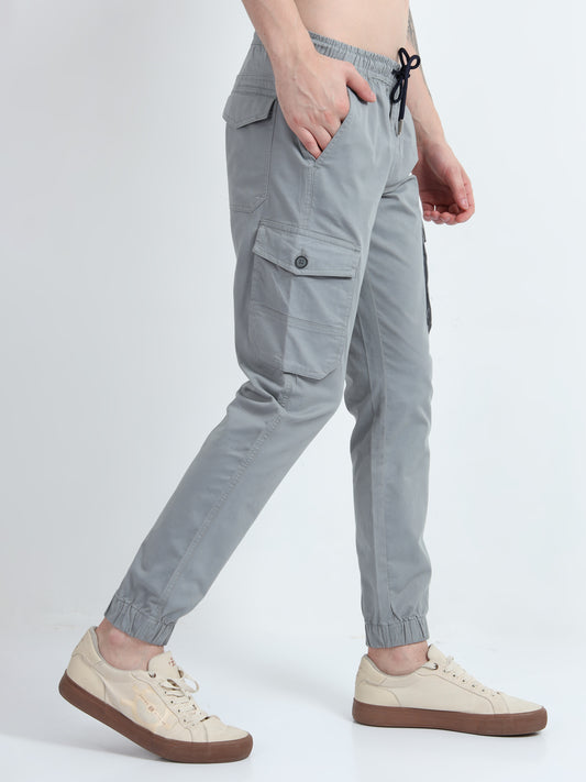 SILVER COLOUR COTTON JOGGER