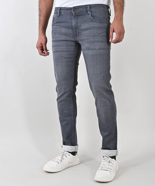 Stretched Knitted Grey Jean