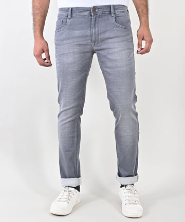 Stretched Knitted Lt Grey Jean