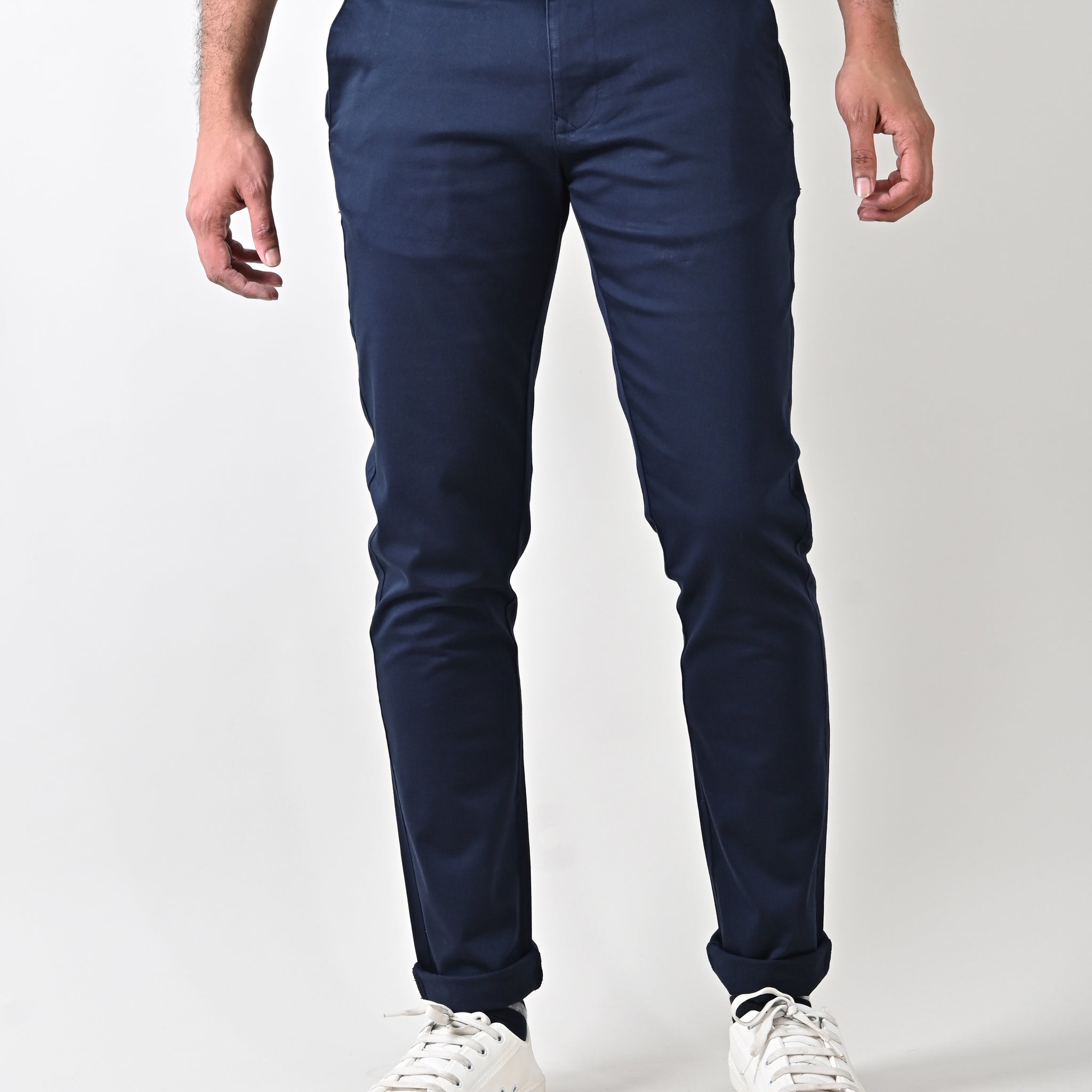 Stretched Cotton Blue Trouser