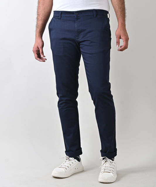 Stretched Cotton Blue Trouser