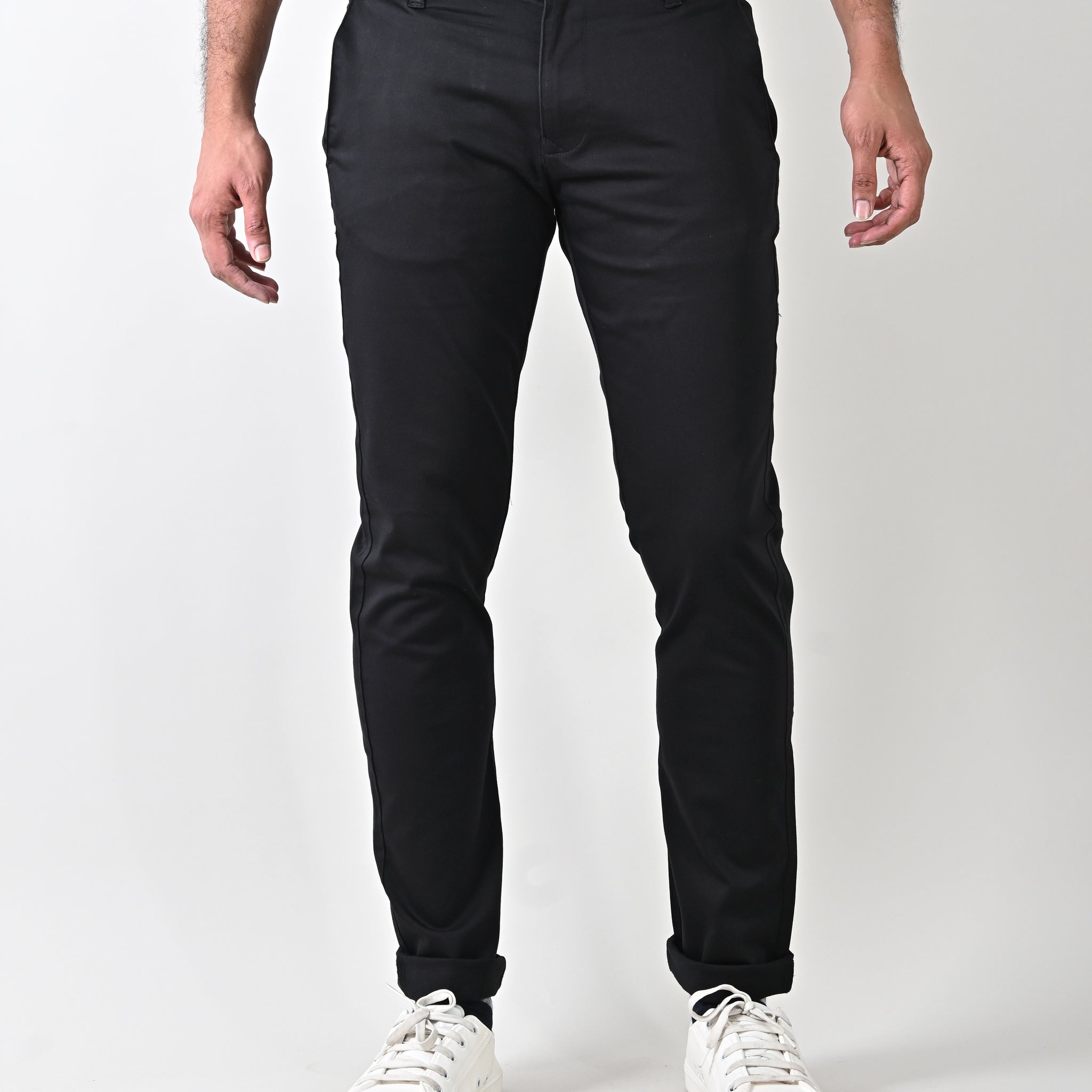 Stretched Cotton Black Trouser