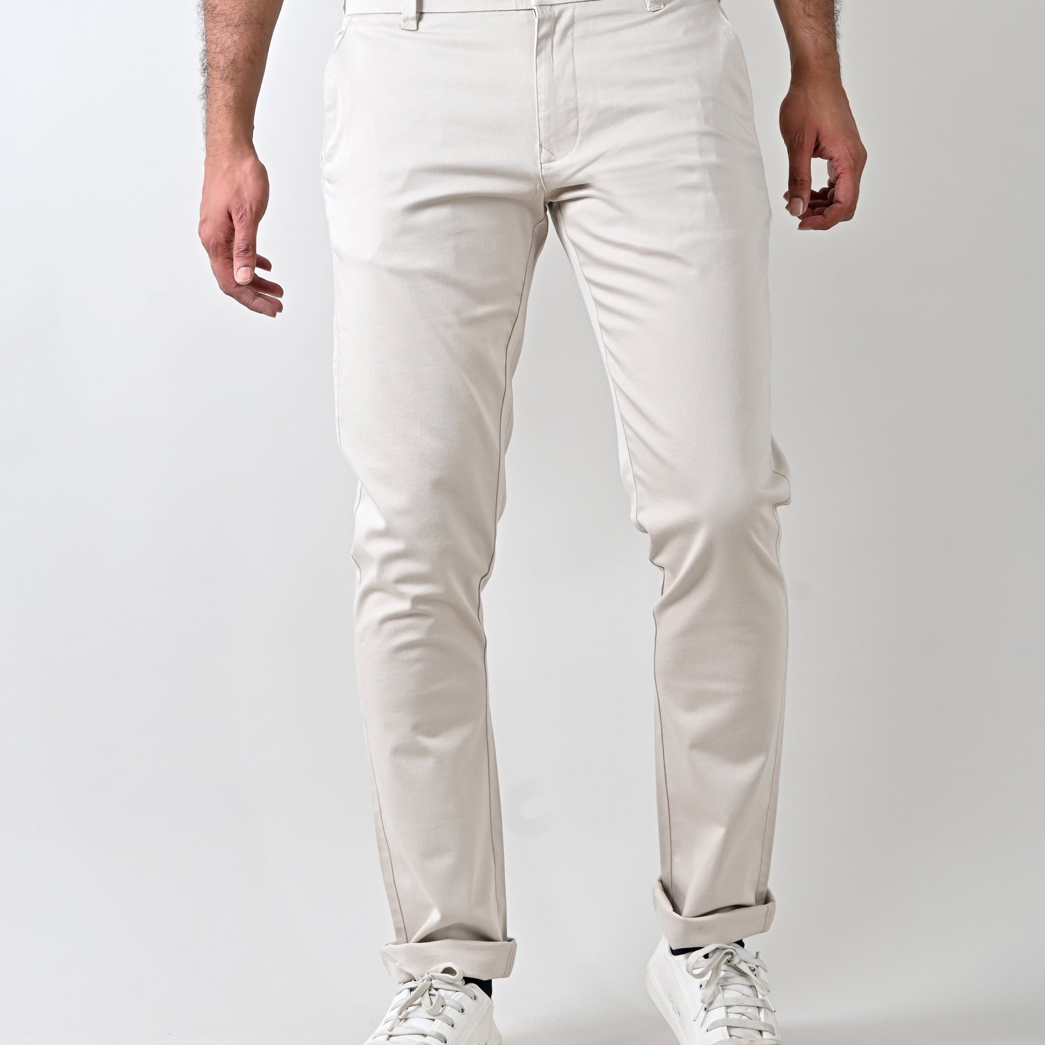Stretched Cotton Beige Trouser