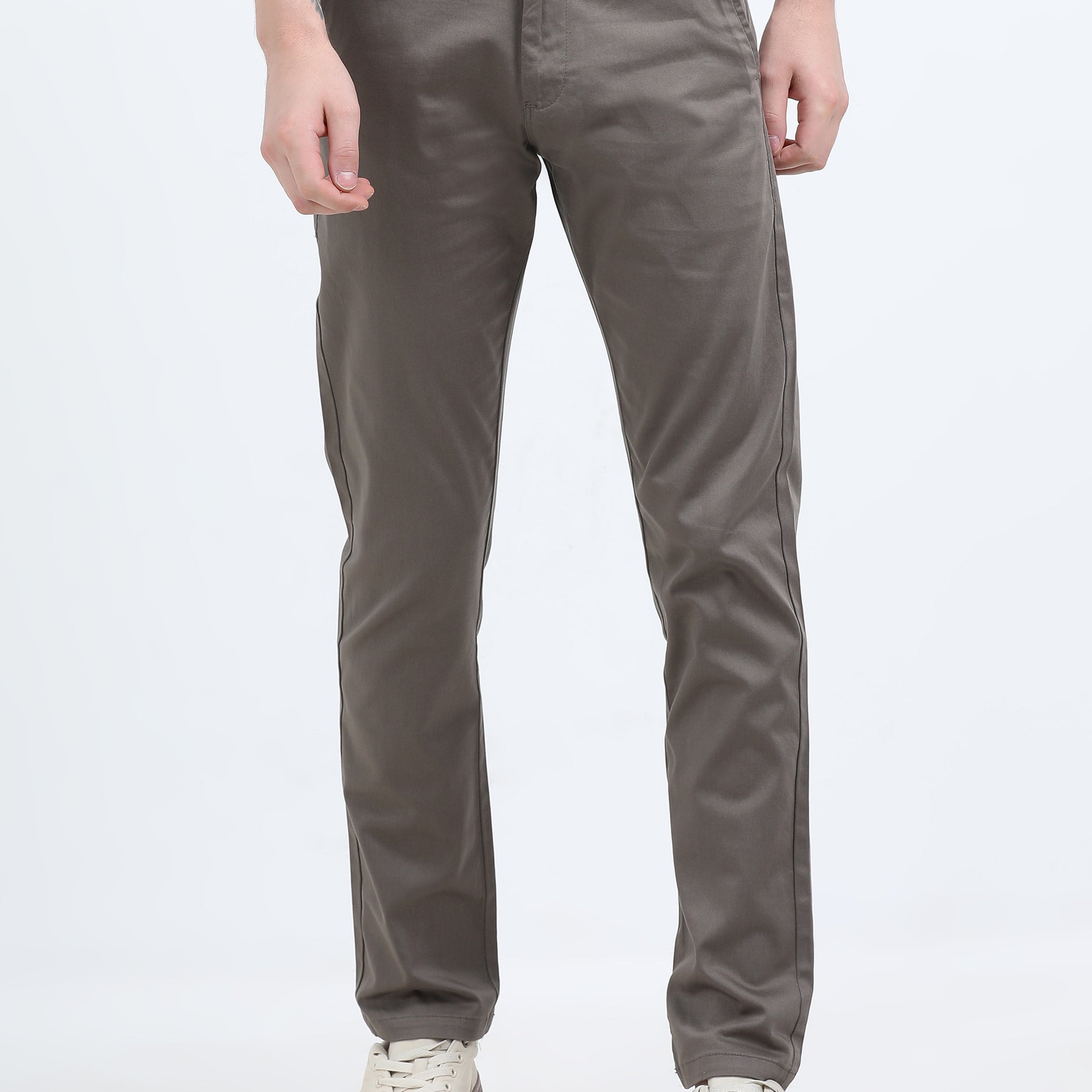 STRETCH LIGHT BROWN COLOUR COTTON PANT