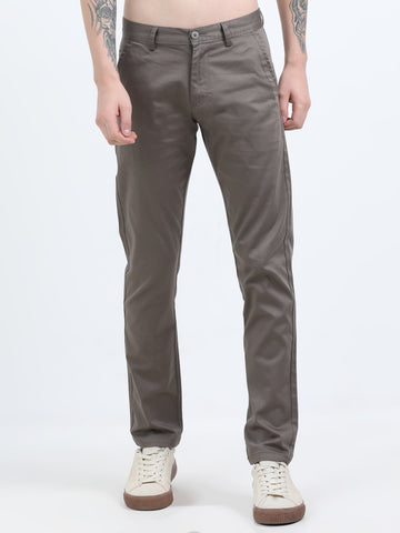 STRETCH LIGHT BROWN COLOUR COTTON PANT