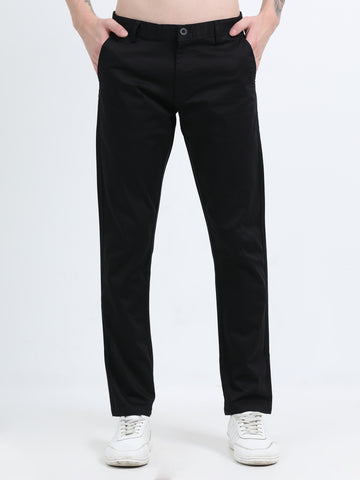 STRETCH BLACK COLOUR COTTON PANT