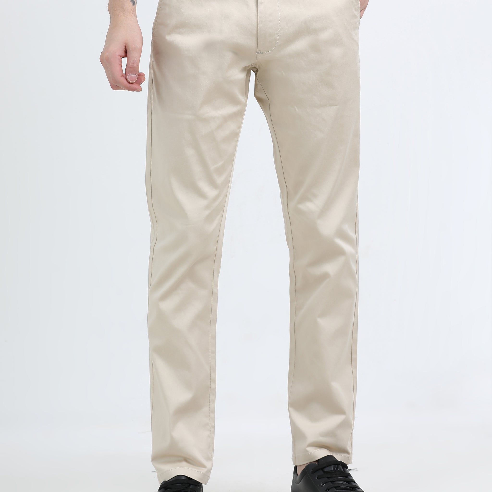 STRETCH BEIGE COLOUR COTTON PANT