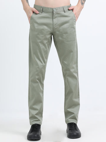 STRETCH LIGHT GREEN COLOUR COTTON PANT