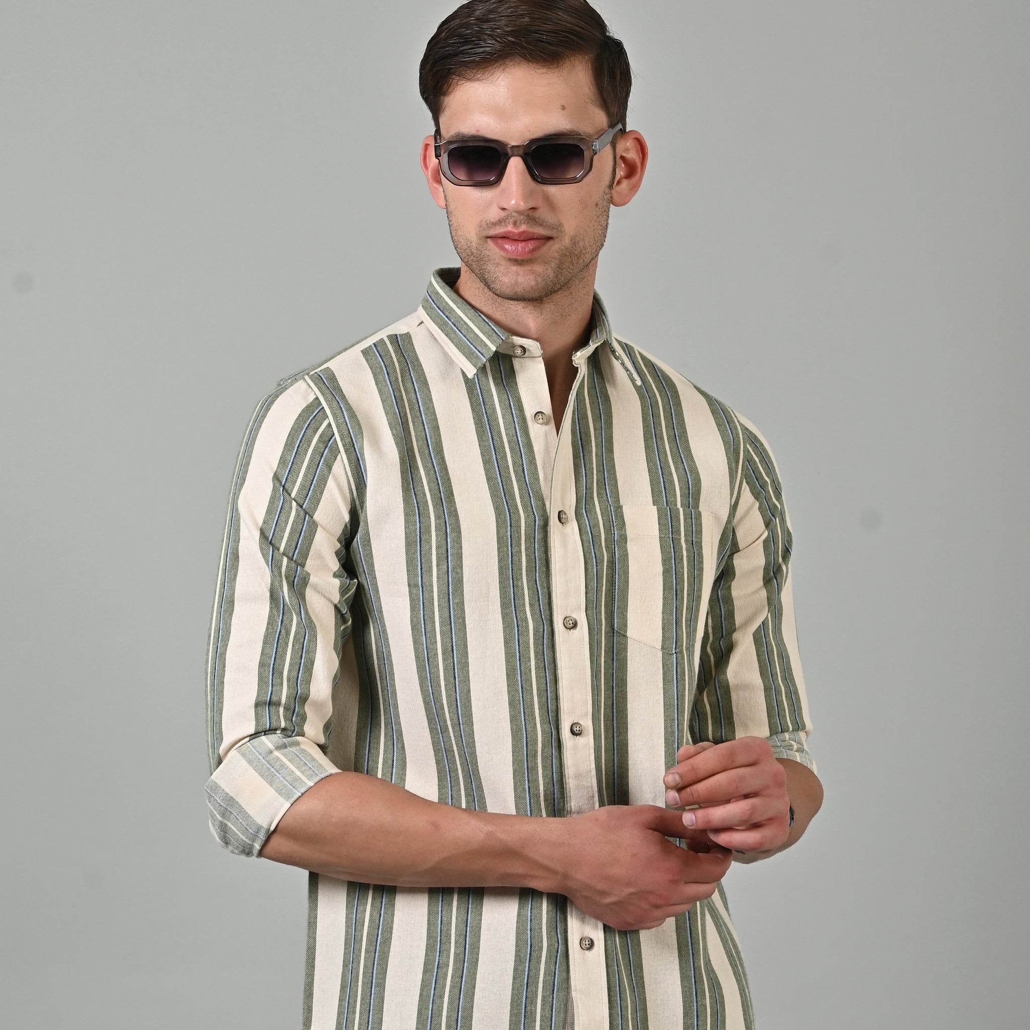 Twill Brushed Striped Shirt