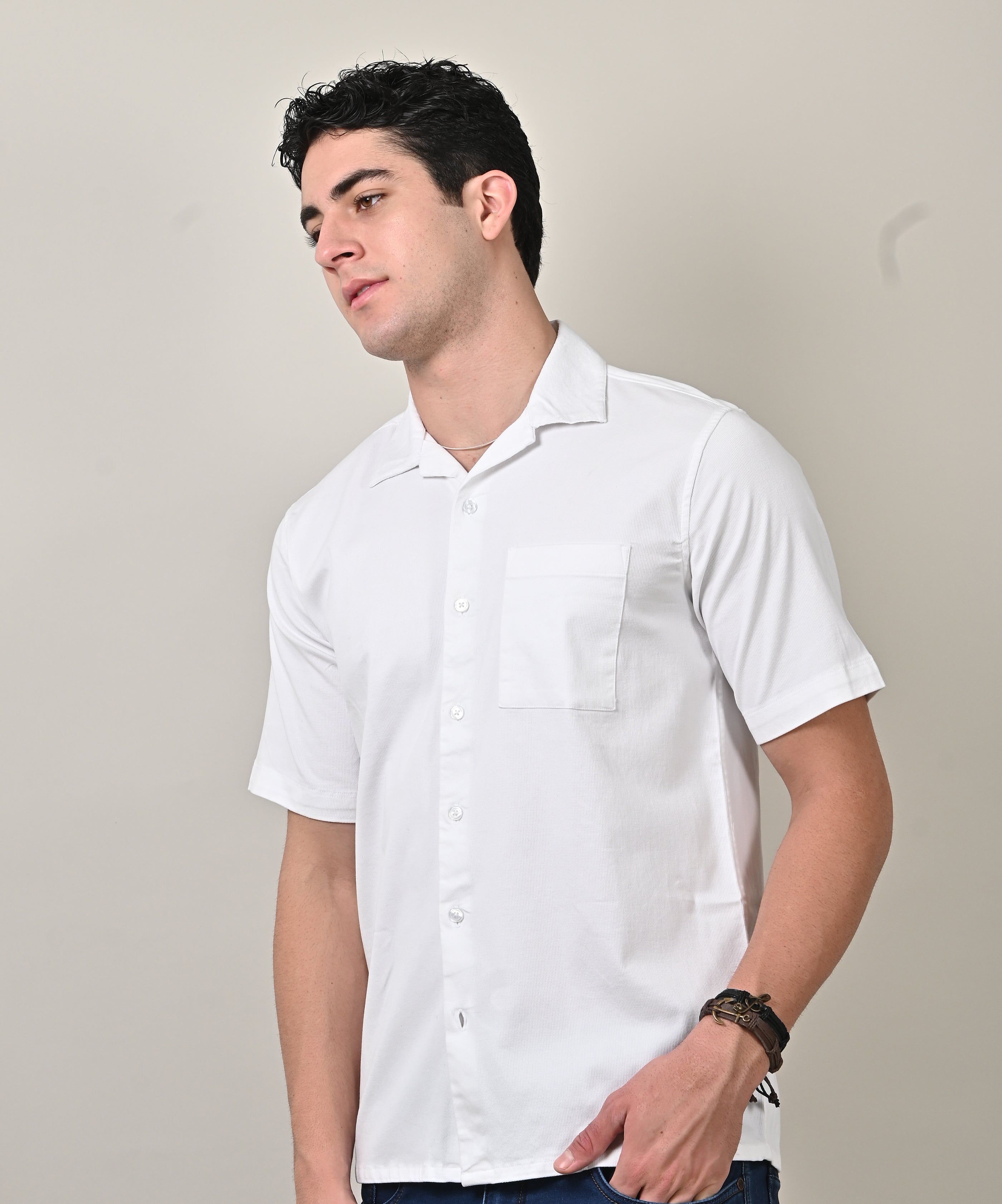 Half-Button White Shirt main image 1