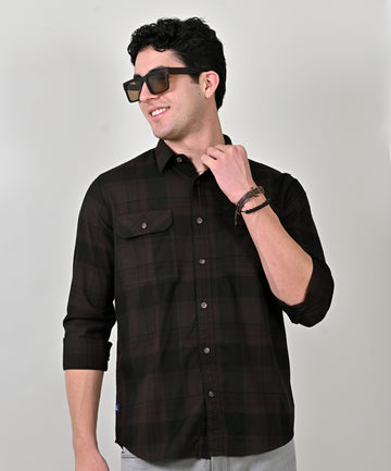 Oxford Brown Checkered Shirt