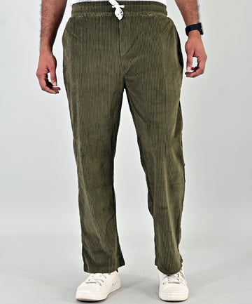 Corduroy Olive Loose Fit Trouser