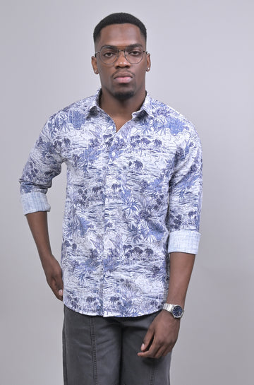 STRUCTURED DOBBY PRINTED SHIRT