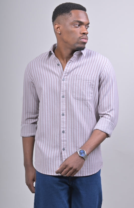 DOBBY STRIPED FULL SLEVE SHIRT