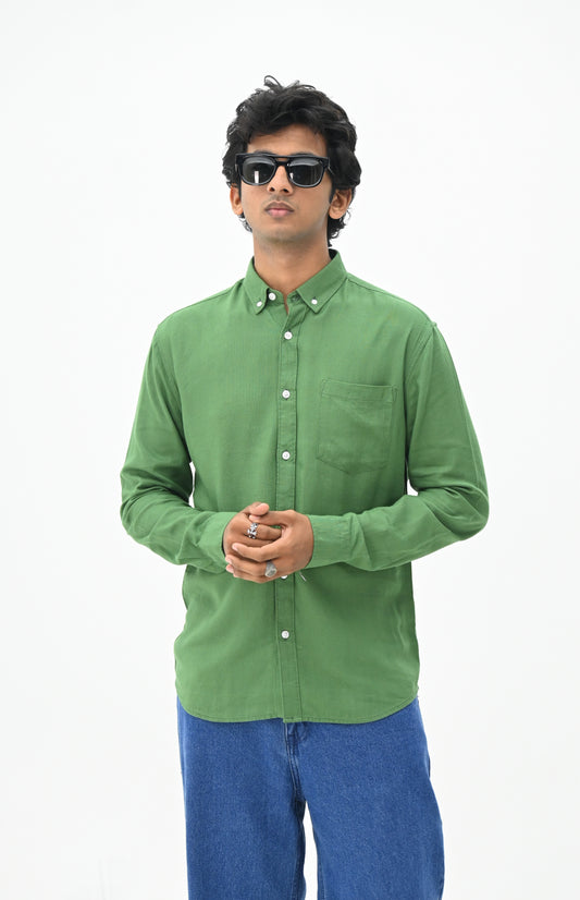 Cotton linen Shirt Green