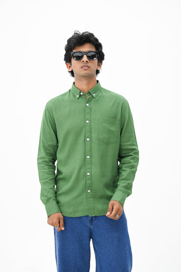 Cotton linen Shirt Green