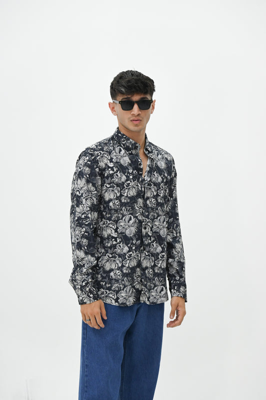 IMP PRINT SHIRT-BLUE