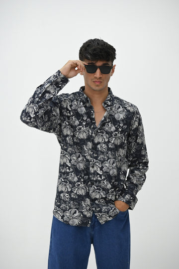 IMP PRINT SHIRT-BLUE