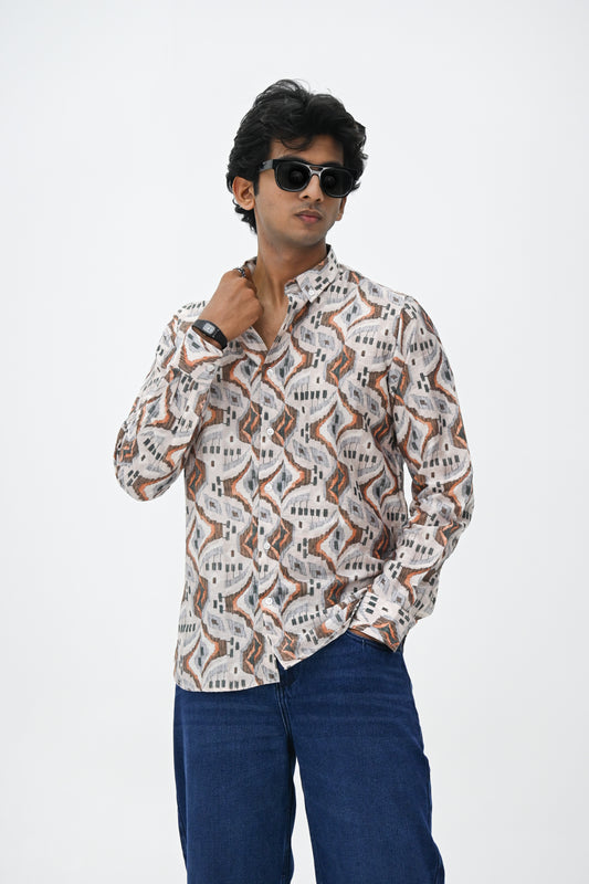 IMP PRINT SHIRT-BEIGE