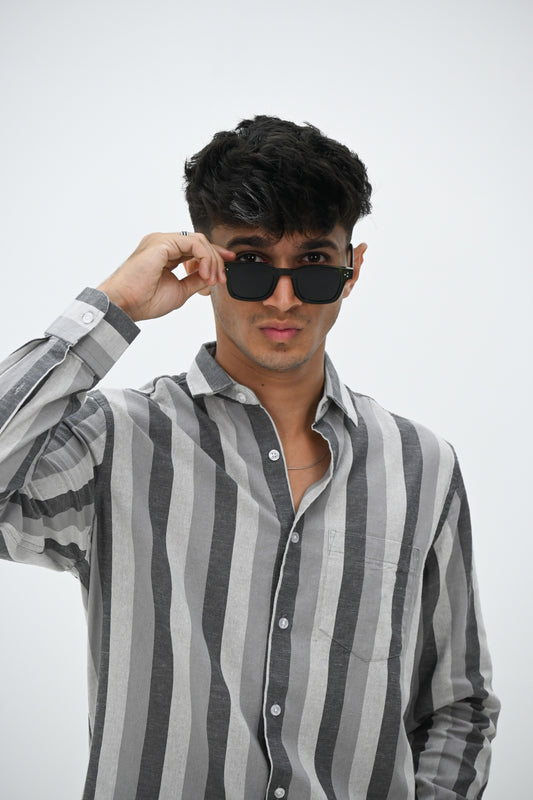 COTTON LINEN STRIPS SHIRT