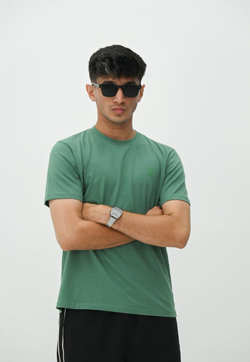 FINE STRETCHABLE T-SHIRT-GREEN