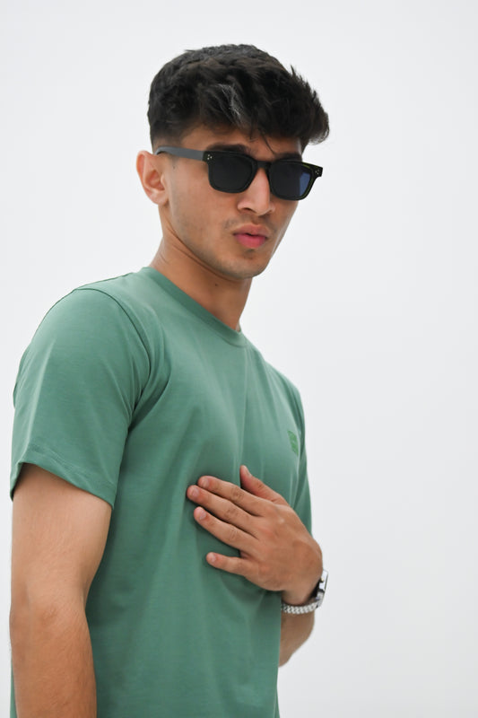 FINE STRETCHABLE T-SHIRT-GREEN
