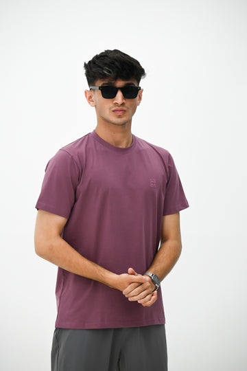 FINE STRETCHABLE T-SHIRT-WINE