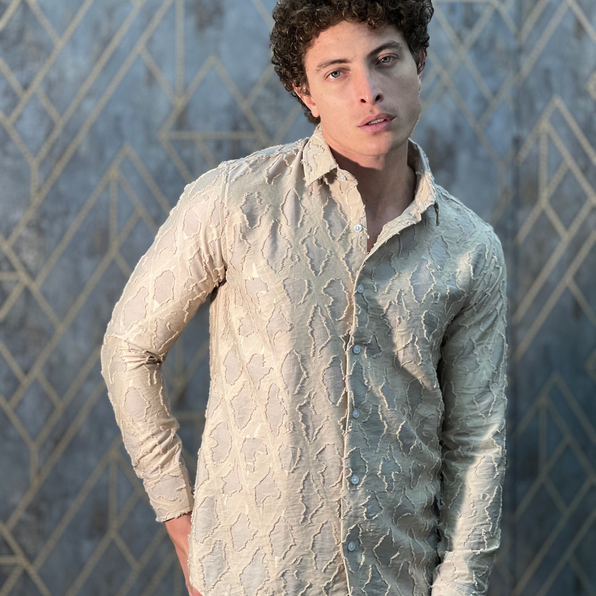 IMPORTED DESIGNER BEIGE SHIRT
