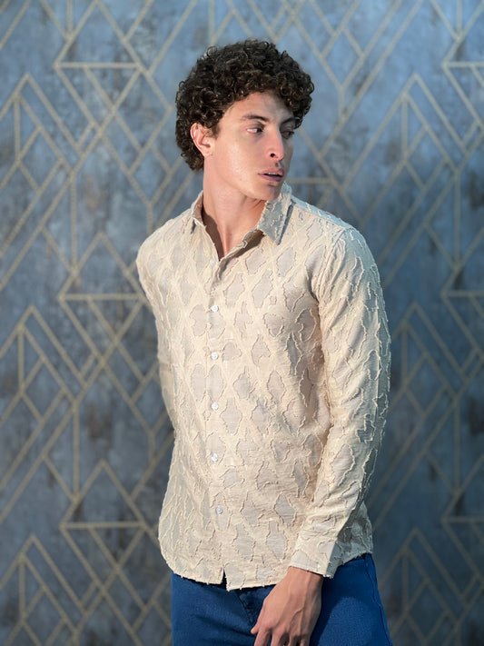 IMPORTED DESIGNER BEIGE SHIRT