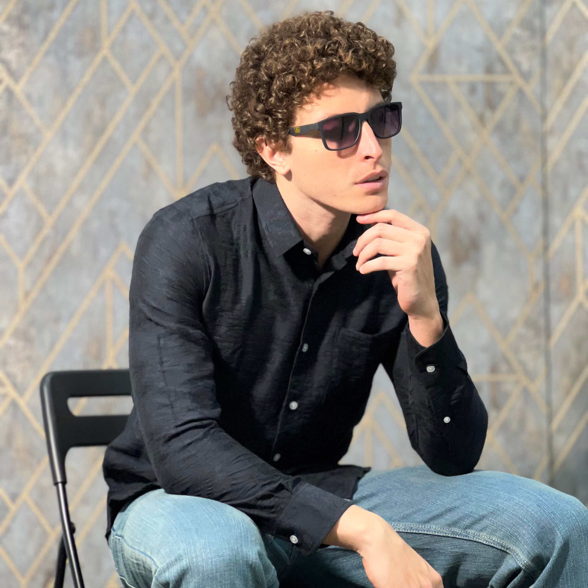 IMPORTED PLAIN BLACK SHIRT
