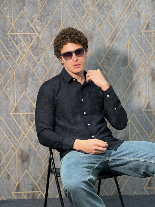 IMPORTED PLAIN BLACK SHIRT