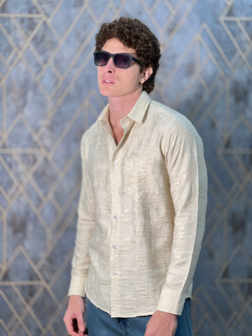IMPORTED PLAIN BEIGE SHIRT